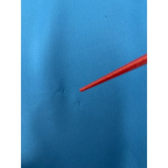 Zara Button Down Blouse Size XSmall Cobalt Blue Satin Corporate Core Polished - Picture 6 of 16